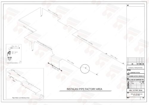 Drawing Modification Piping New Main Line Production