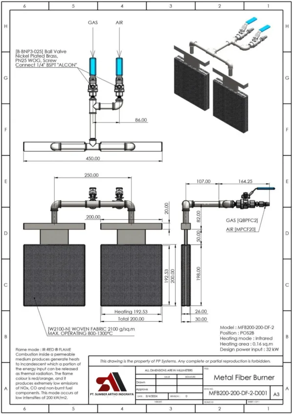 Instalasi burner industri